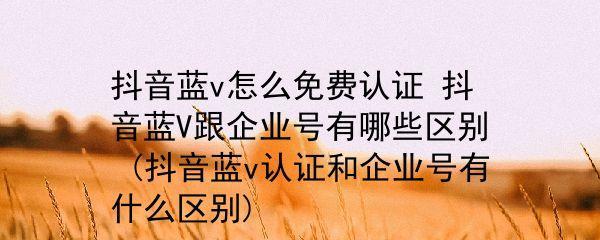 抖音企业号收费详解（开通流程）