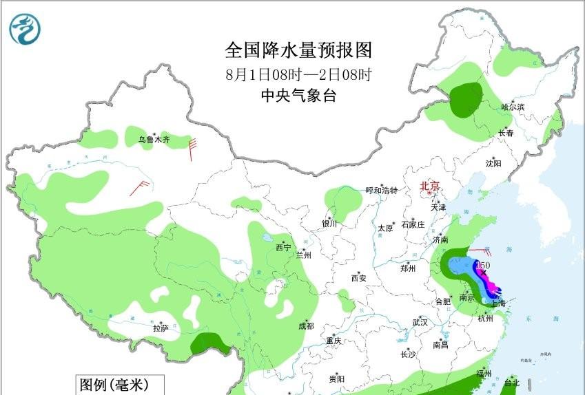 本轮强降雨中心已定，明日7月31号天气，大暴雨特大暴雨分布如下