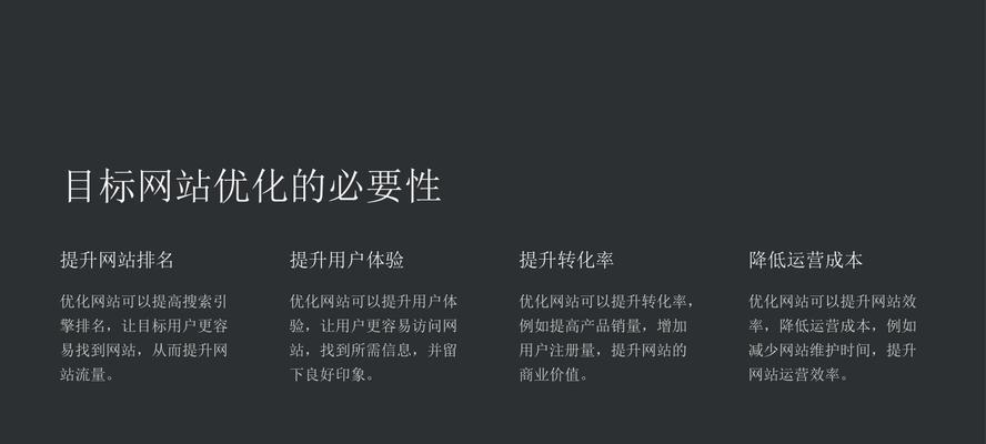网站优化详解（打造用户体验和搜索引擎友好的网站）