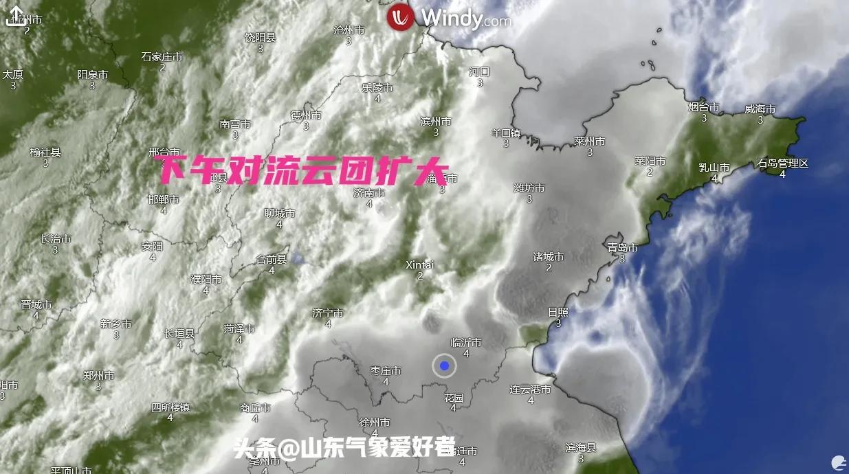 强对流云团向东发展，山东多地突降暴雨，本月底将迎冷空气降雨